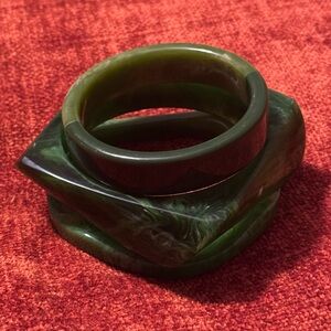 Green Bangle Bracelet Set
